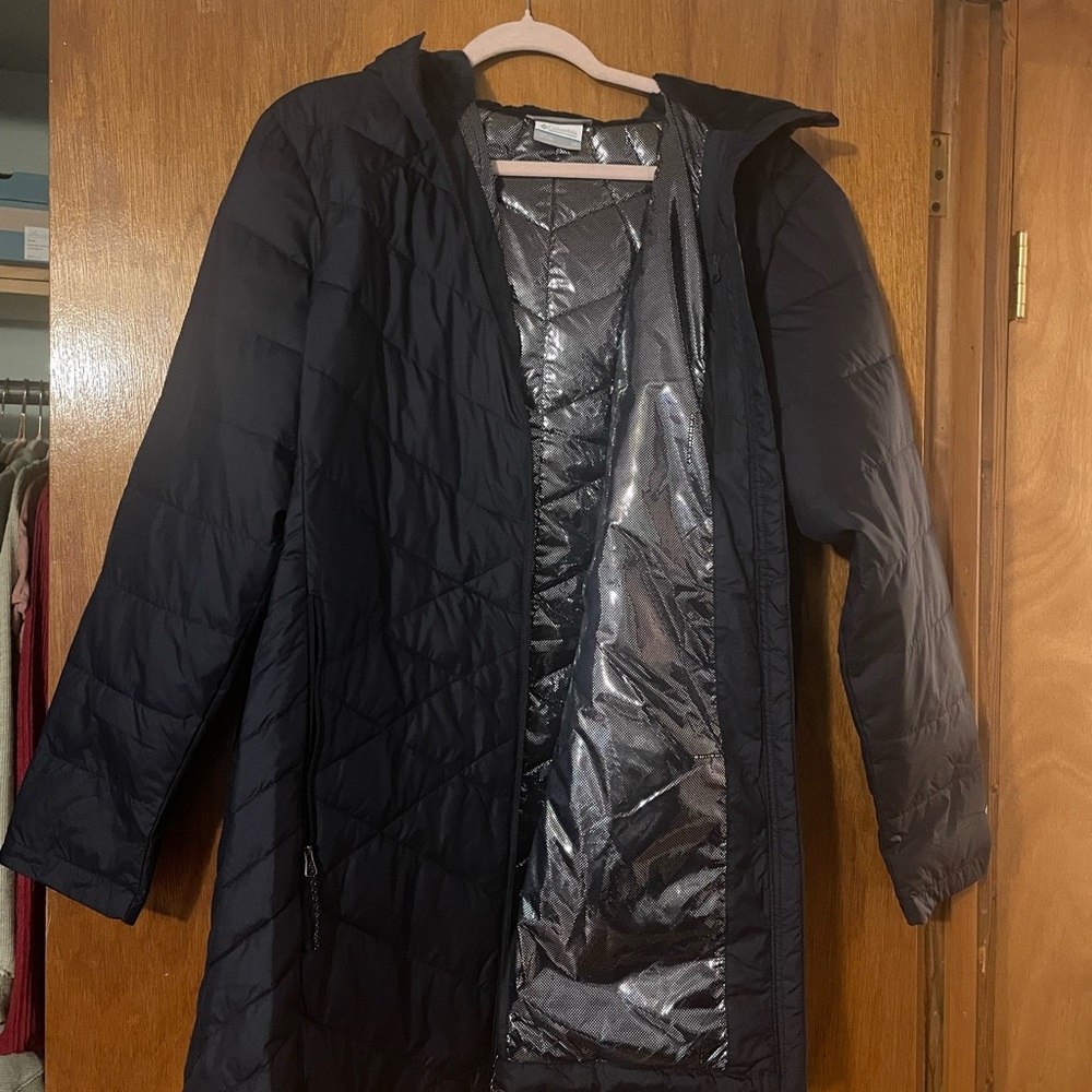 Columbia Navy Heavenly Long Hooded Jacket